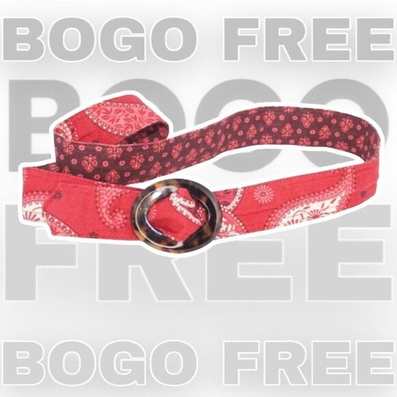 Vera Bradley *BOGO FREE Sale* Red Paisley Patterned Belt - Picture 1 of 6